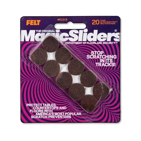 Magic Sliders Magic Sliders Felt Self Adhesive Protective Pads Brown Round 3/4 in. W X 3/4 in. L 20 pk 61215